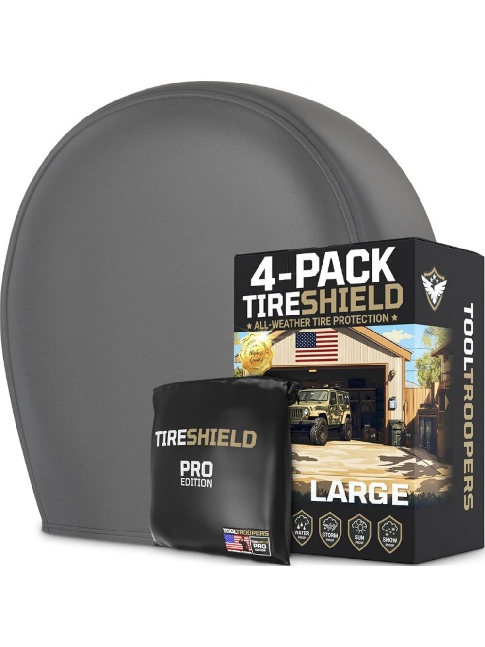 Heavy Duty All-Weather Tire Covers Set of 4 - UV-Resistant Wheel Protection